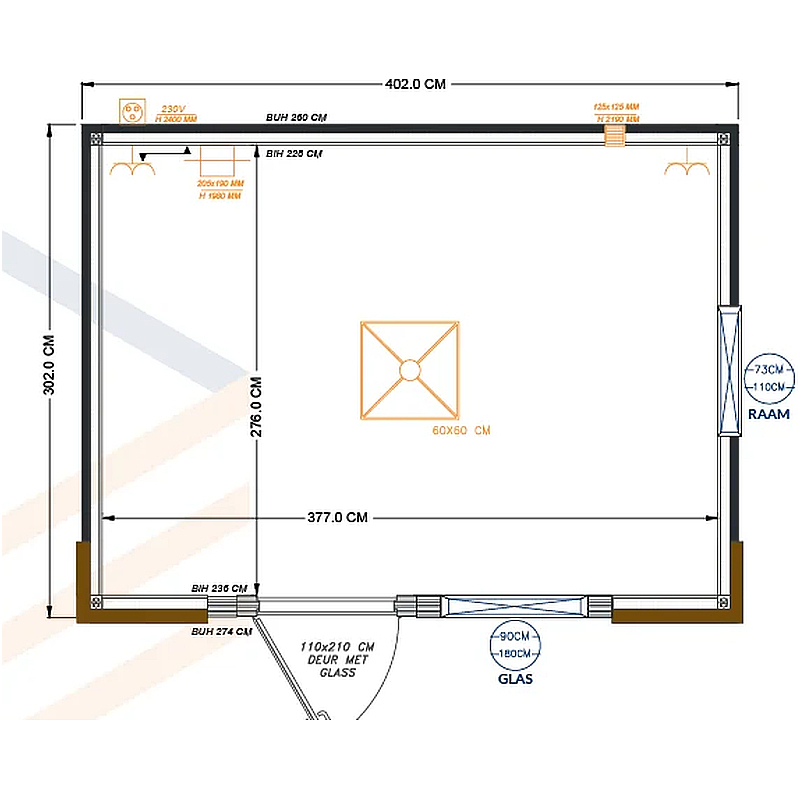 Unidad modular Helsinki 4x3 m RAL 7016, interior blanco y aislada - Imagen 2