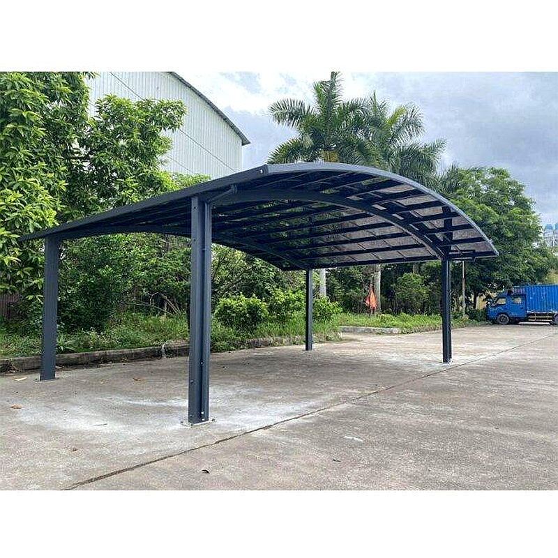 Carport doble 30m² aluminio y policarbonato sin poste central