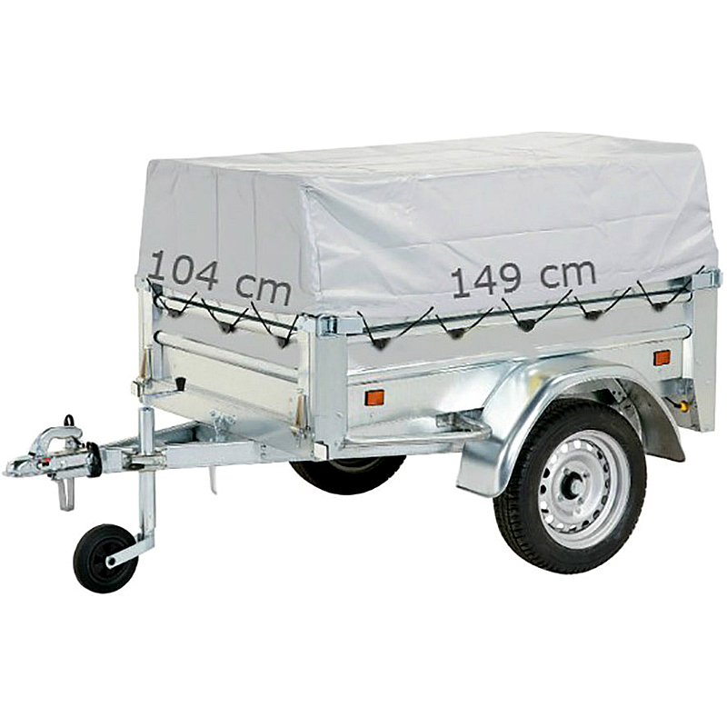 Toldo alto 30 cm para remolque 149×104 cm con arquillos