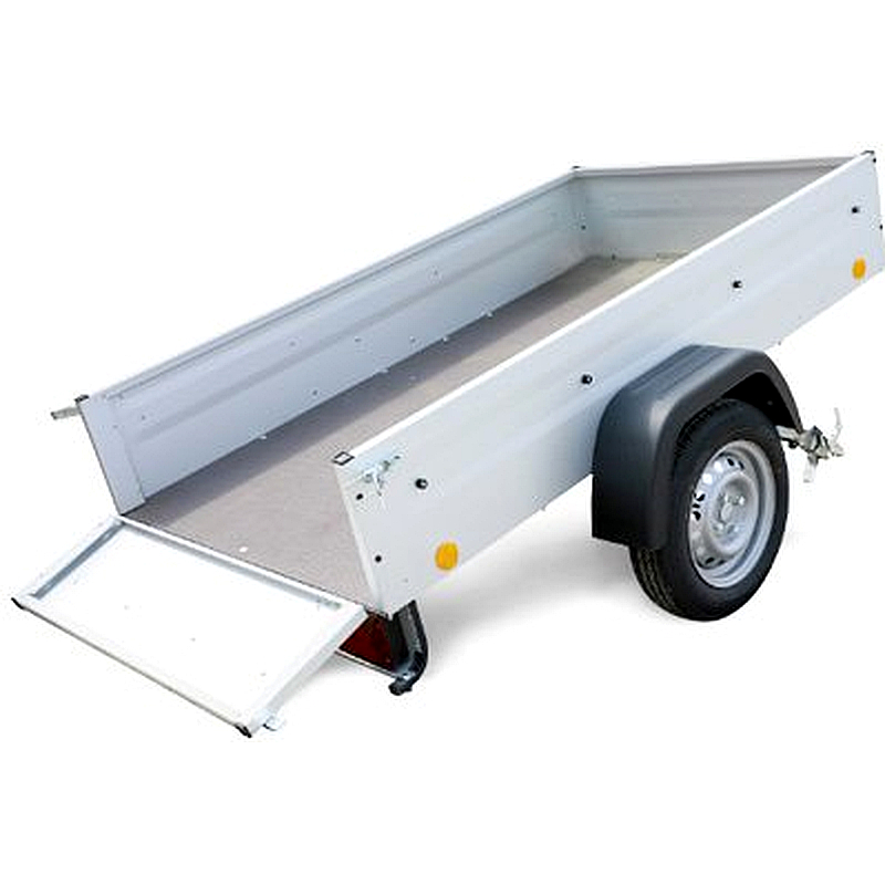 Remolque bagajero TPV 750 kg con timón plegable y ruedas exteriores