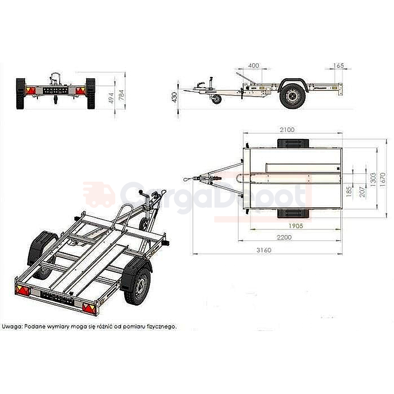 Remolque Unitrailer para moto, 1 riel, compacto y fácil de almacenar - Imagen 4