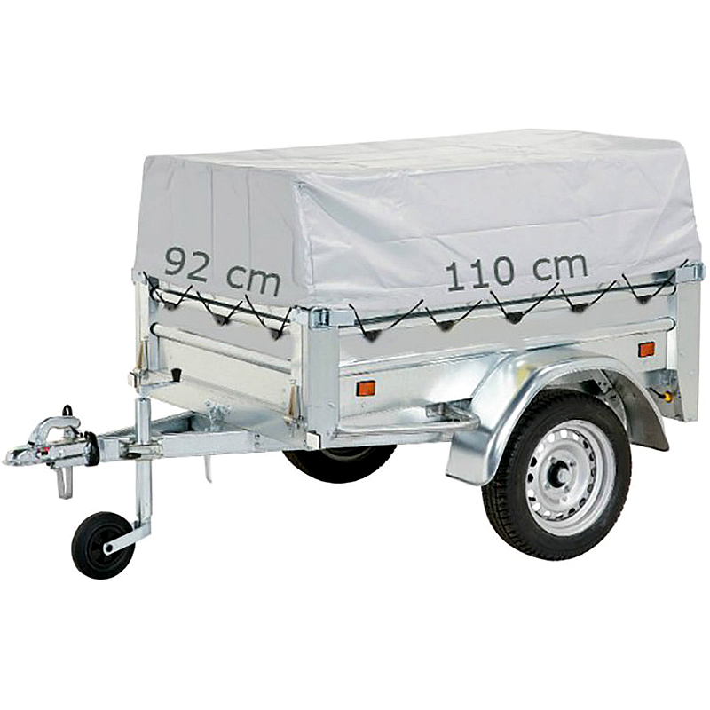 Toldo alto 30 cm para remolque 110x92 cm con arquillos