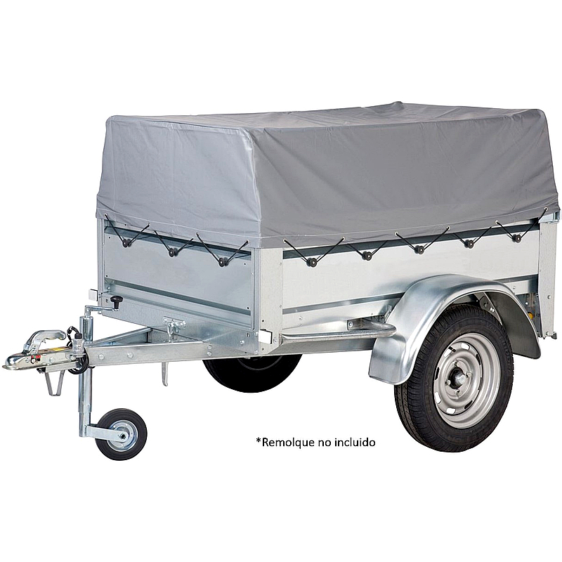 Toldo alto 30 cm con arquillos para remolque 161×121 cm