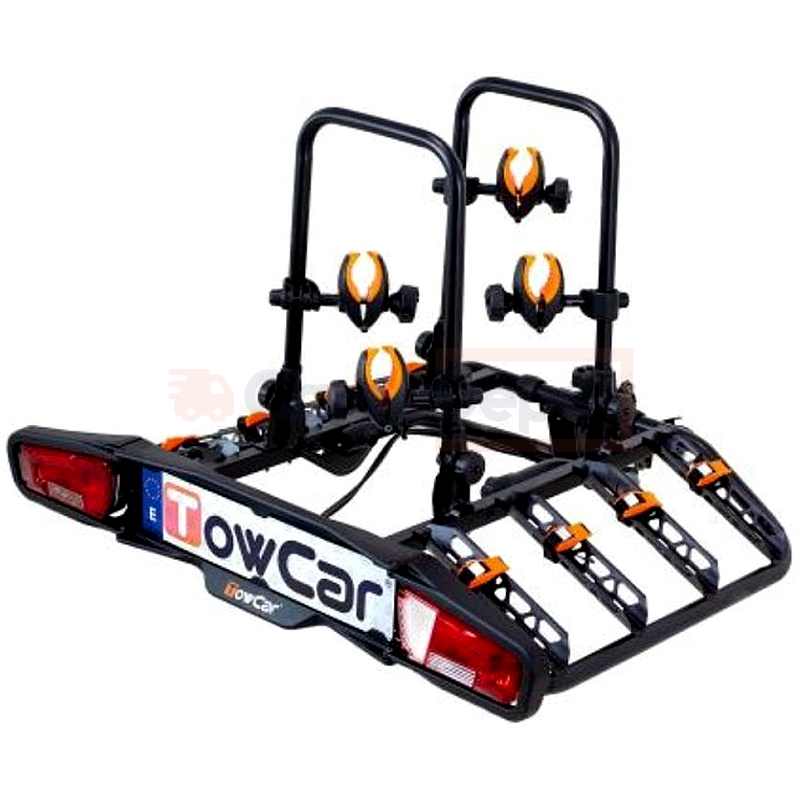 Portabicicletas Towcar T4 para 4 bicis, abatible y antirrobo