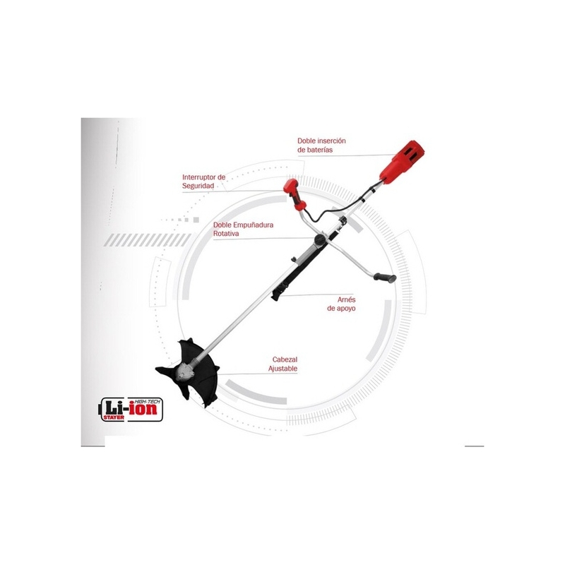 Desbrozadora Stayer BC 36V L2024 Brushless, batería y doble mango - Imagen 2