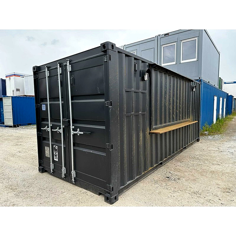 Contenedor Catering 20 HC 15 m² con paredes laterales elevables